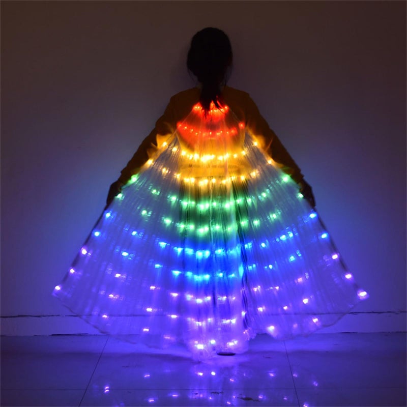 Kaskamo Girls LED Butterfly Wings Costume  Enchanting Kids' Belly Dancing Costume  Perfect for Magical Playtime and Performances for Christmas Halloween Party (Colorful) - Image 4